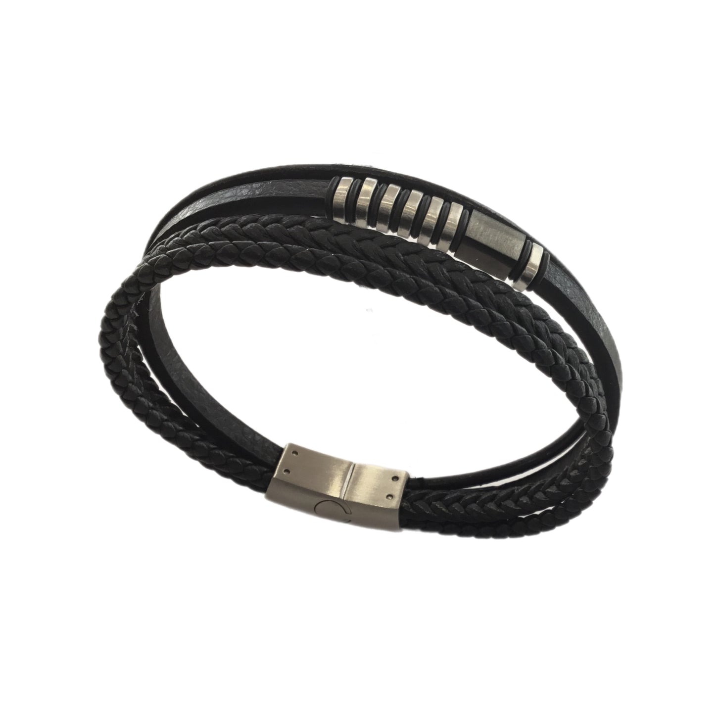Pulseira Couro e Aço MACE