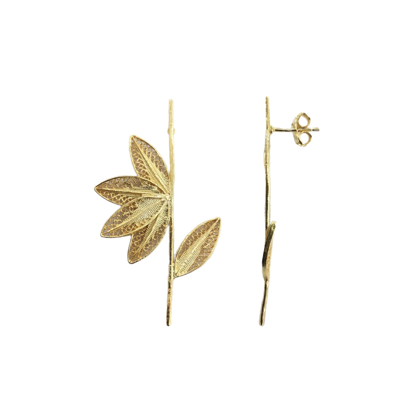 Brincos Filigrana Prata Dourada MACE