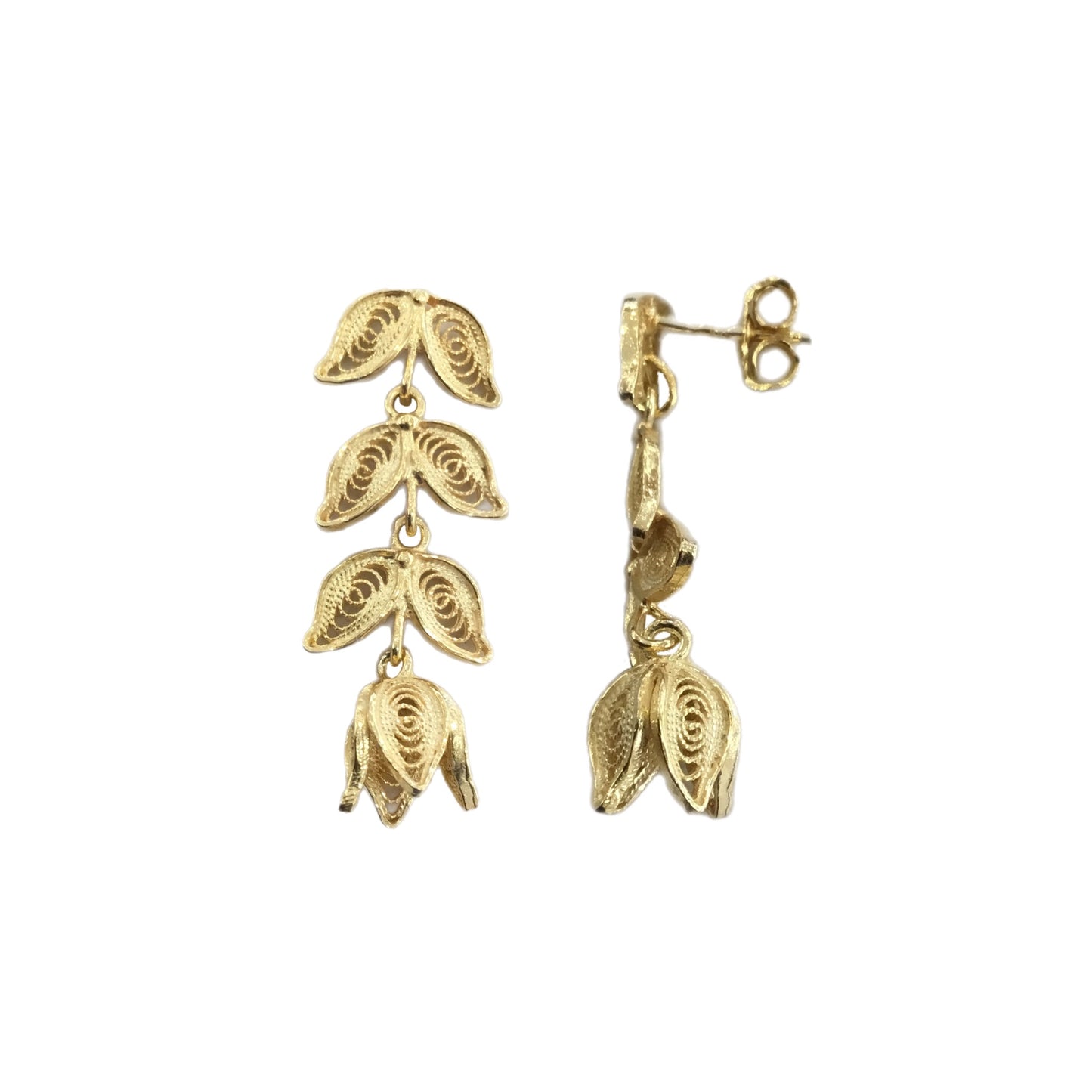 Brincos Filigrana Prata Dourada MACE