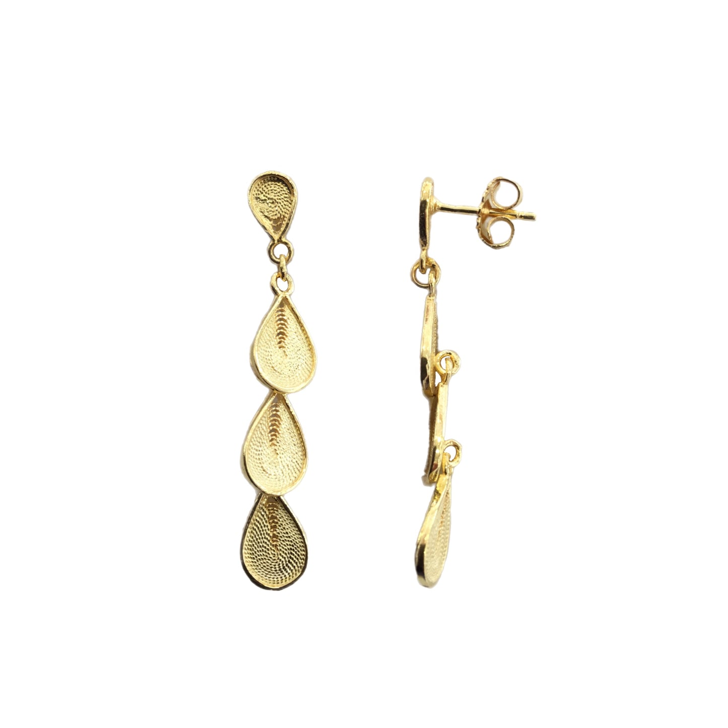 Brincos Filigrana Prata Dourada MACE