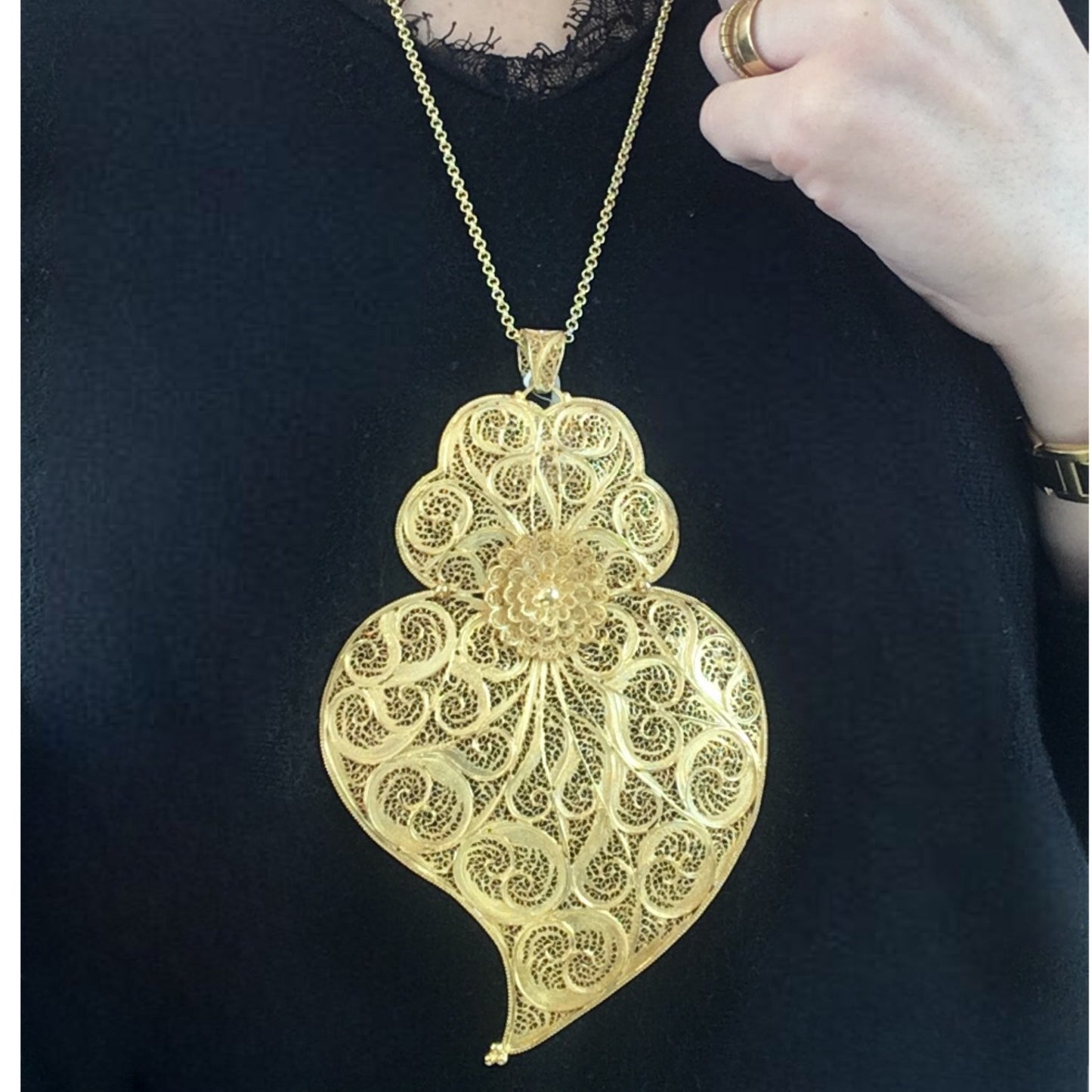 Medalha Filigrana Prata Dourada MACE