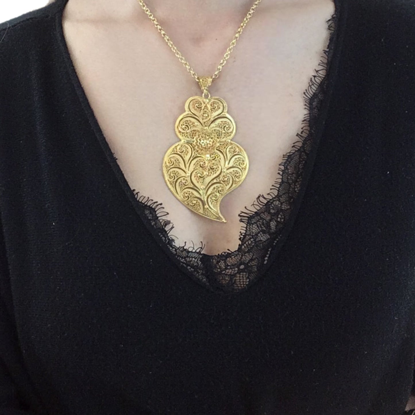 Medalha Filigrana Prata Dourada MACE