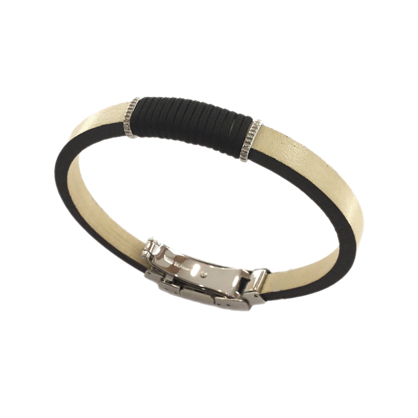 Pulseira Couro e Aço MACE