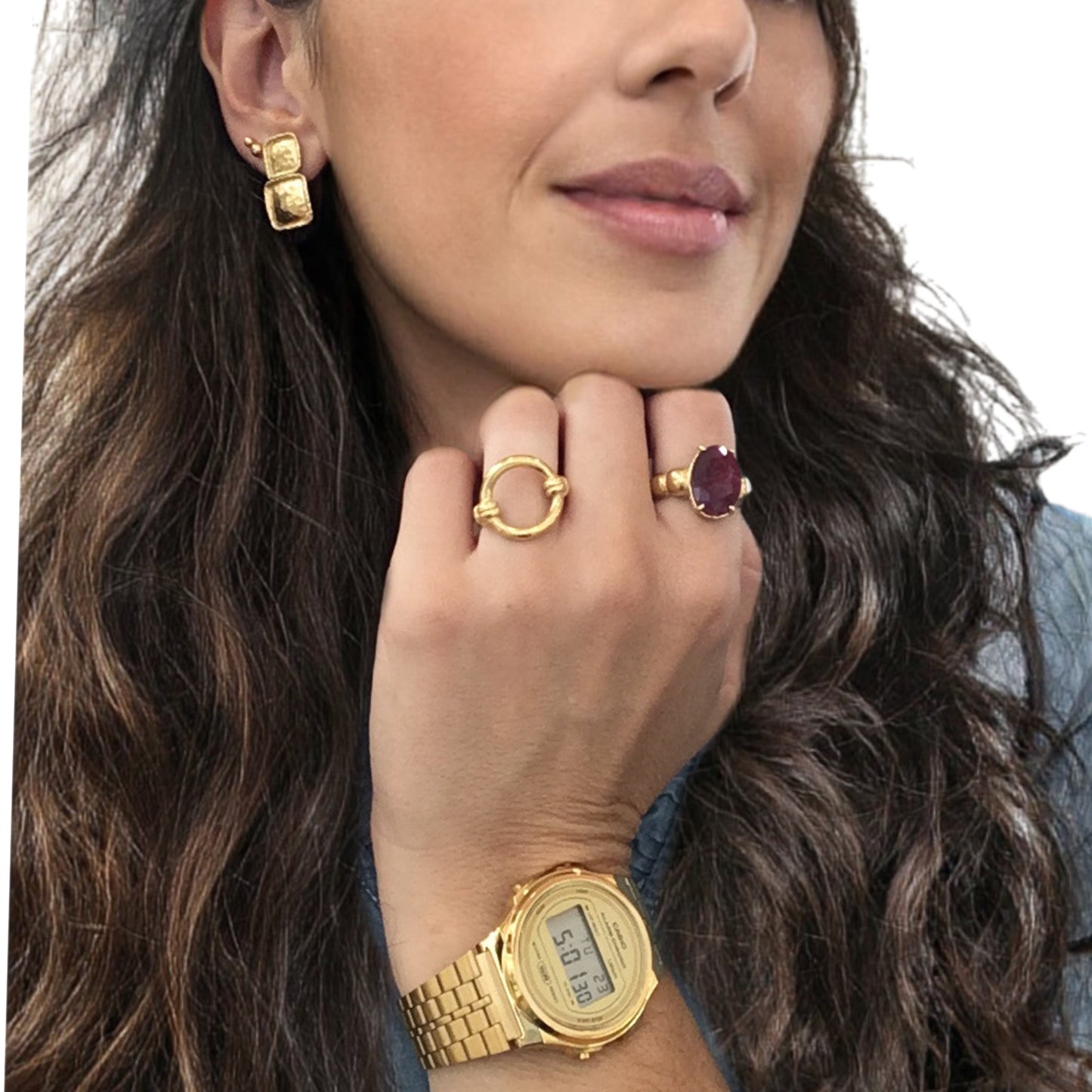 Anel Prata Dourada MACE