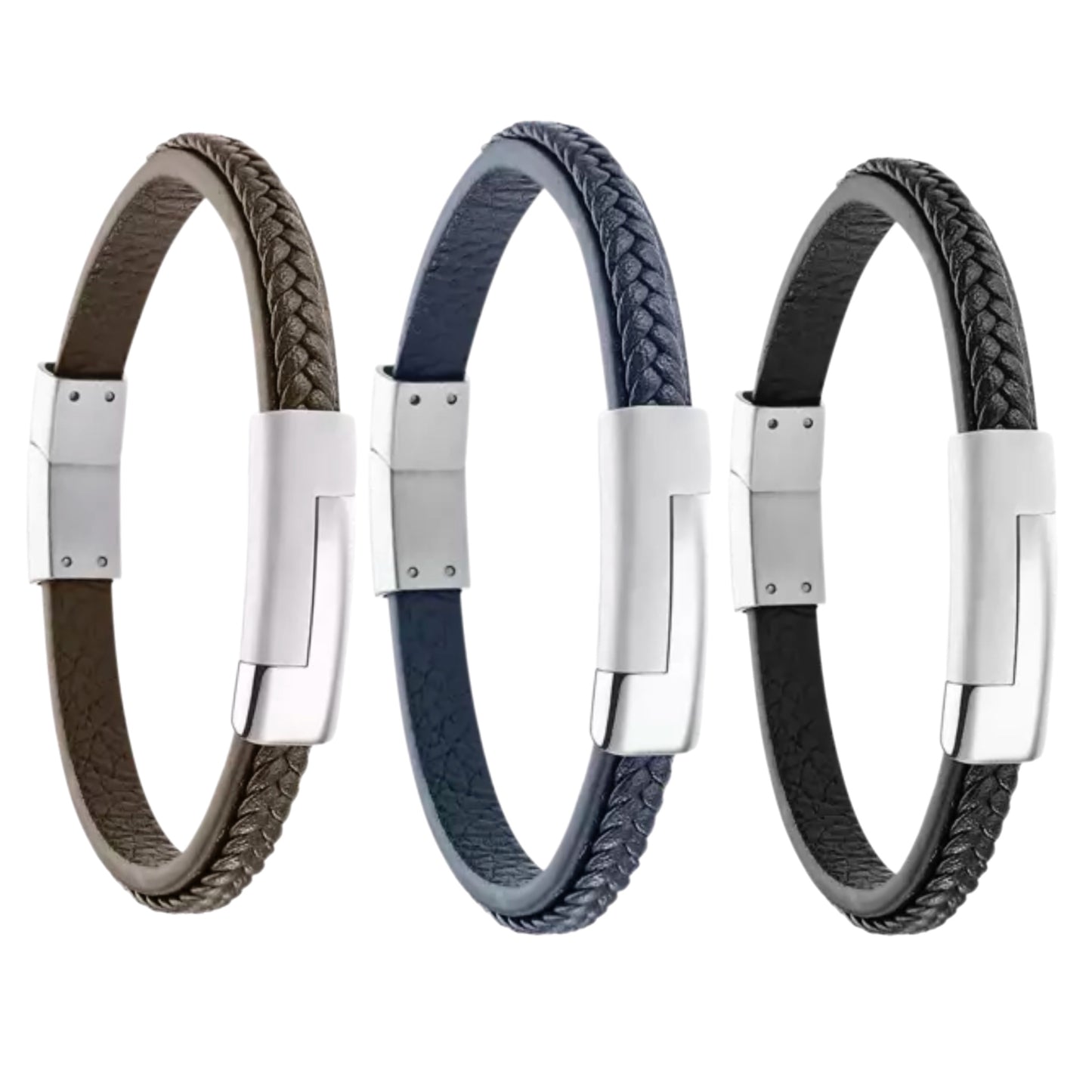 Pulseira Couro e Aço MACE