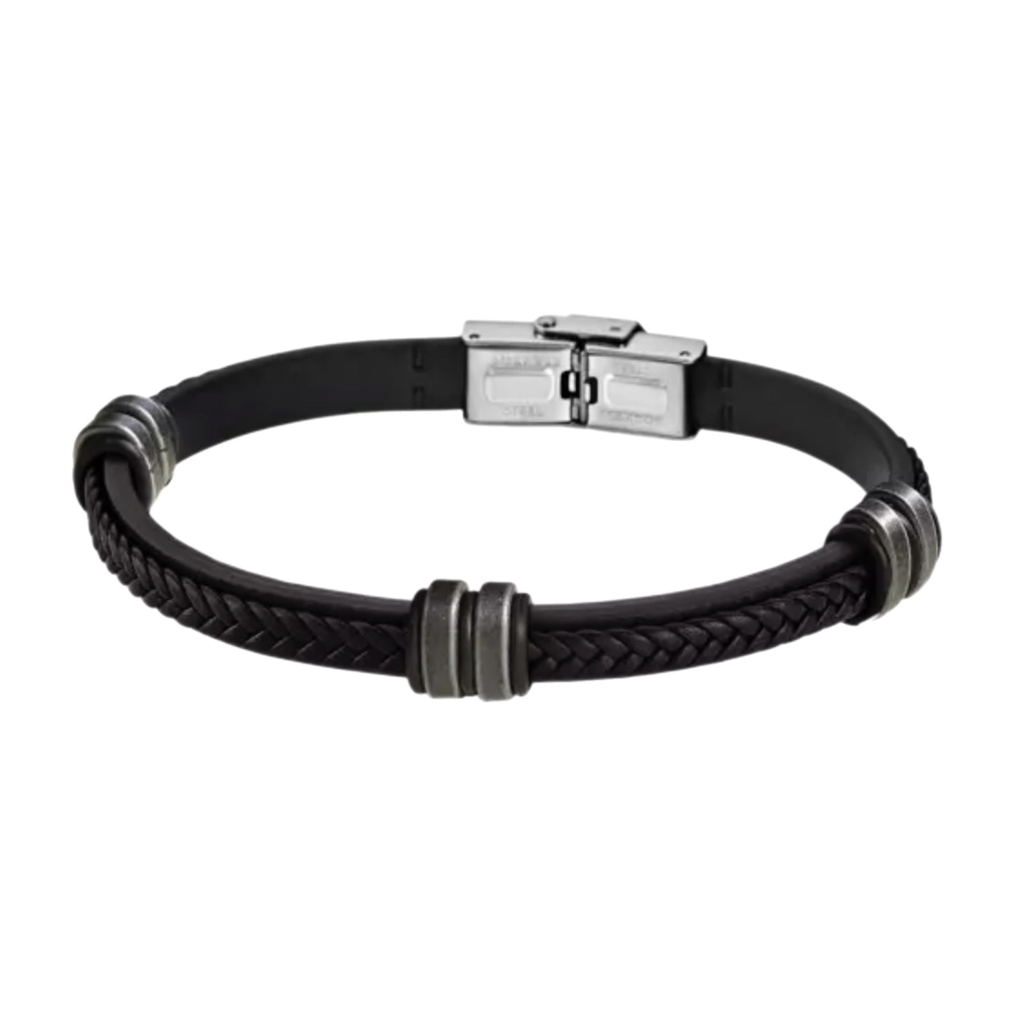 Pulseira Couro e Aço MACE