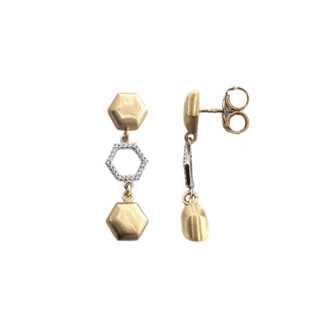 Brincos Prata Dourada EUGÉNIO CAMPOS