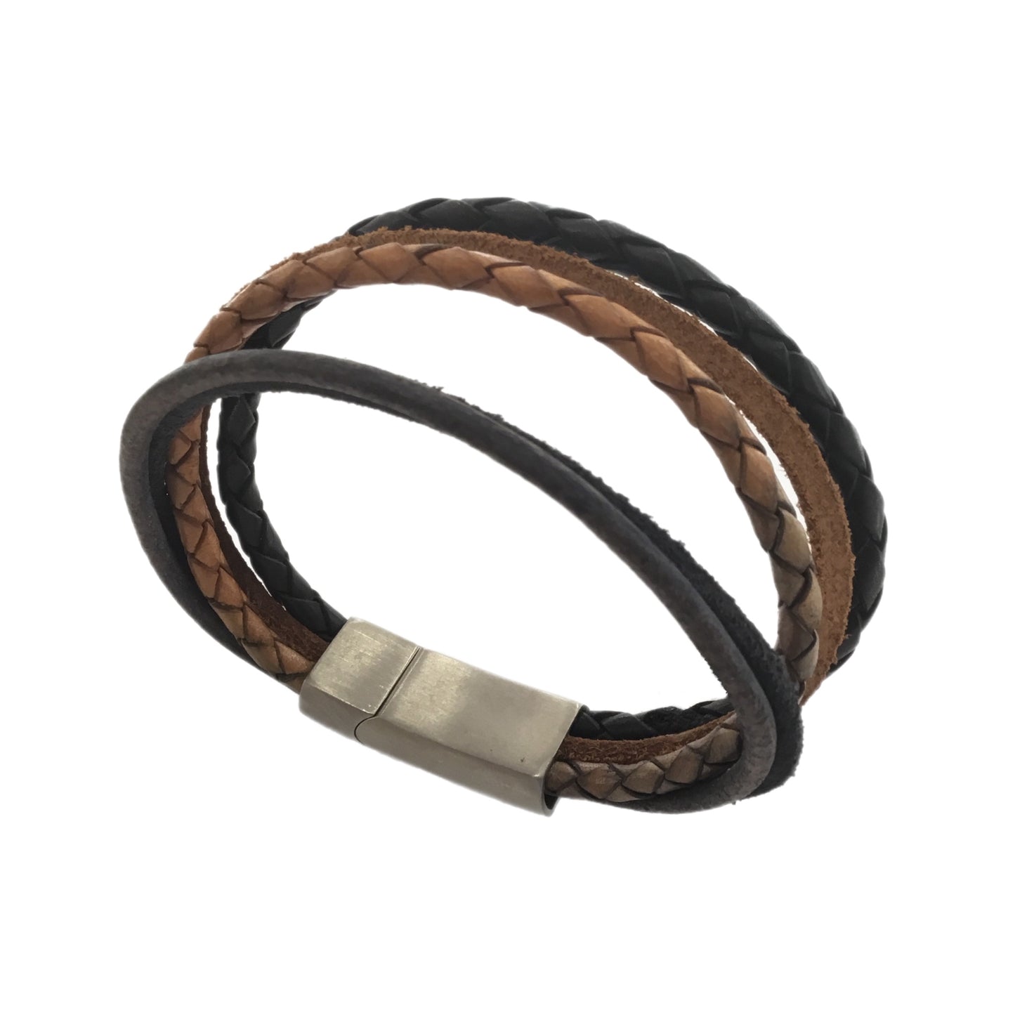 Pulseira Couro e Aço MACE