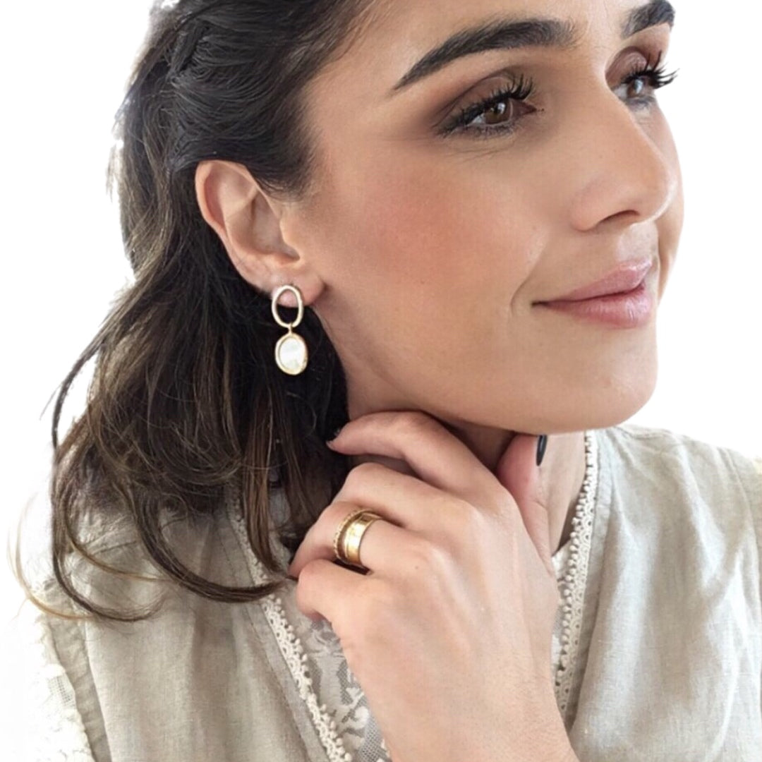 Brincos Prata Dourada EUGÉNIO CAMPOS