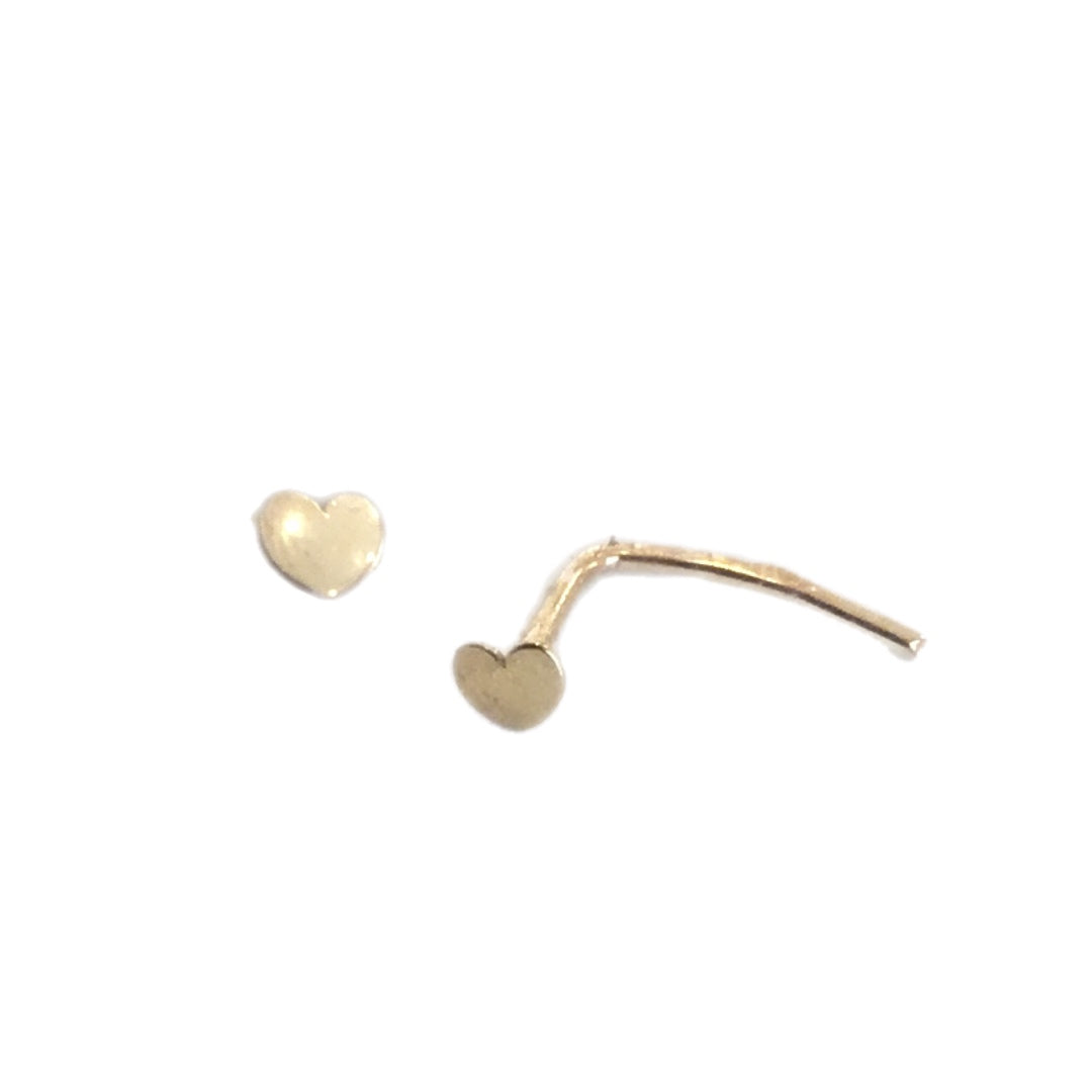 Piercing Nariz Coração 2mm Ouro MACE