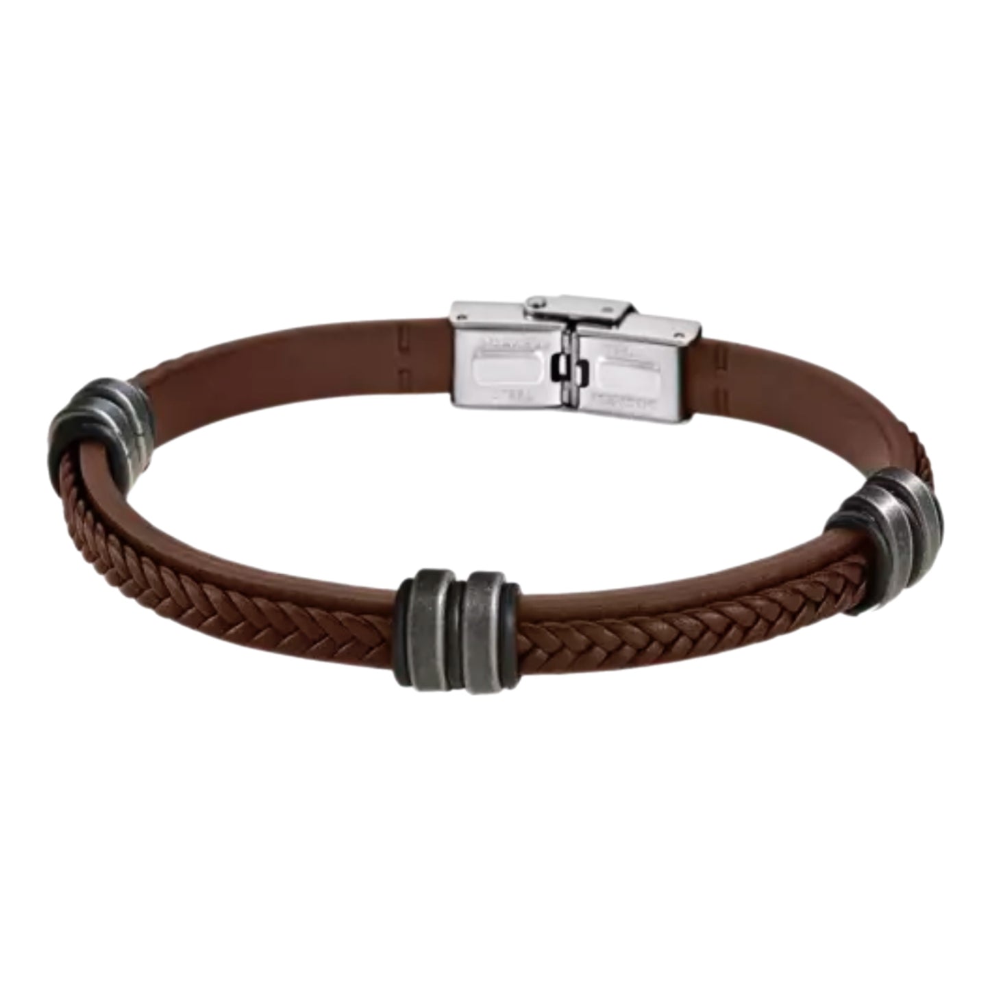 Pulseira Couro e Aço MACE