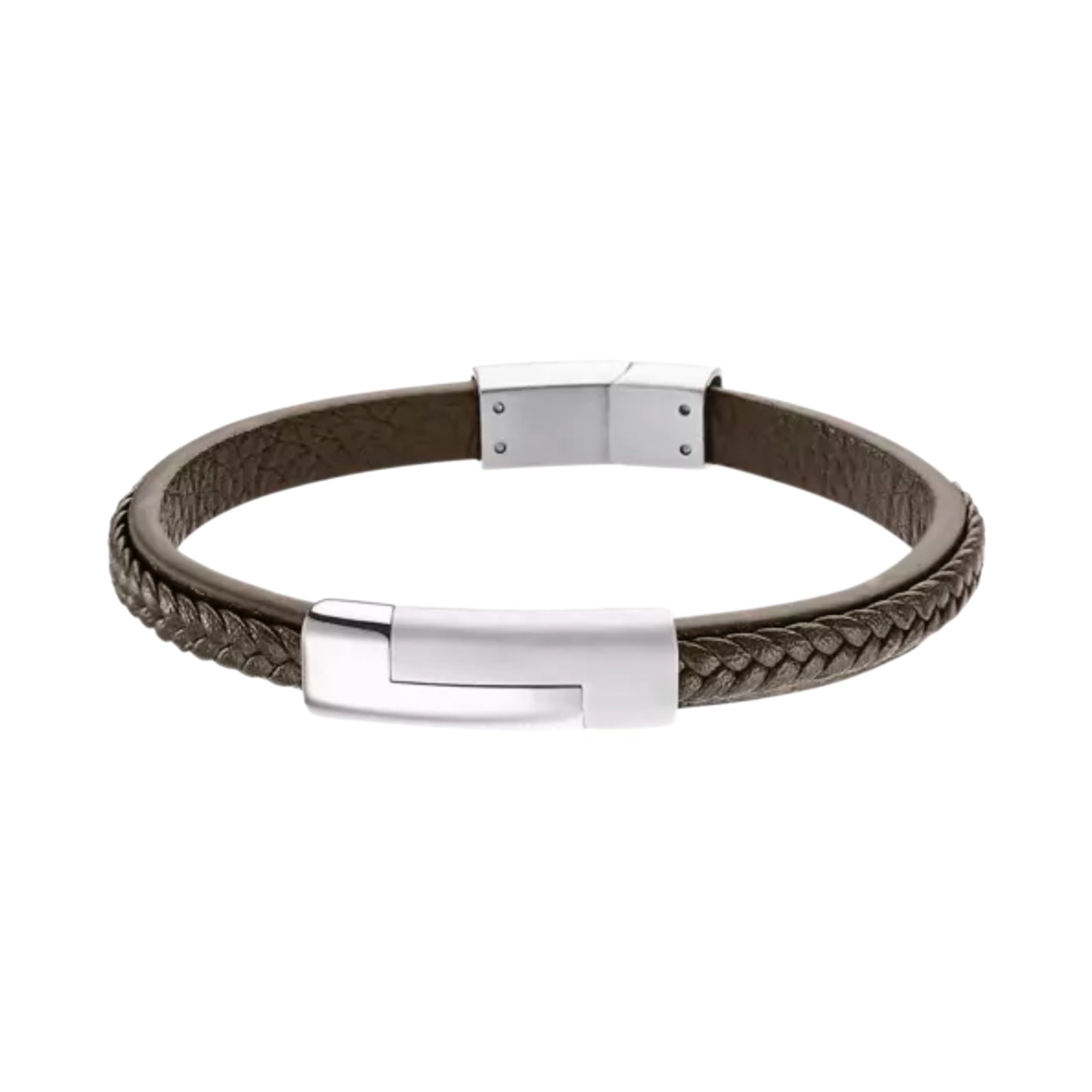 Pulseira Couro e Aço MACE