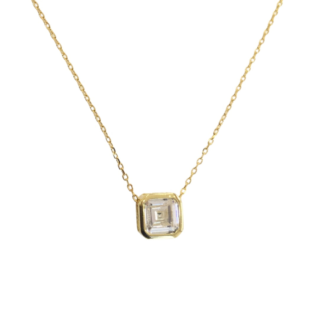 Colar Prata Dourada Zircónia 7mm MACE